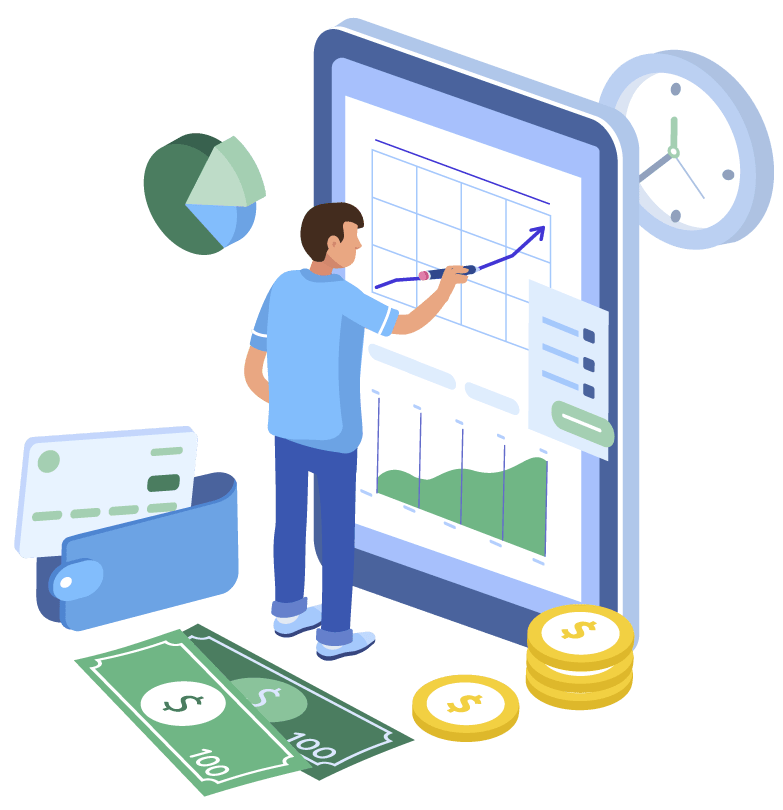 Ilustração Analise o mercado