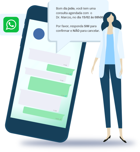 Ilustração WhatsApp para confirmação de consultas!